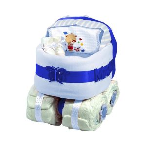 Tarta de Pañales Carrito Niño Tartas de Pañales - La Cesta Mágica