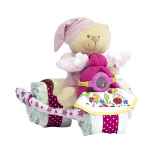 Tarta de Pañales Triciclo Niña Tartas de Pañales - La Cesta Mágica