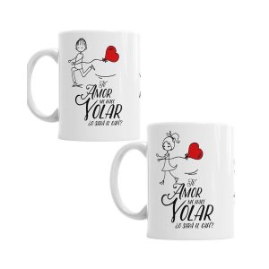 Tazas Tu Amor me hace Volar - Pack chico-chica Tazas - La Cesta Mágica