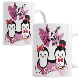 Tazas Amor Pinguino - Pack Tazas - La Cesta Mágica