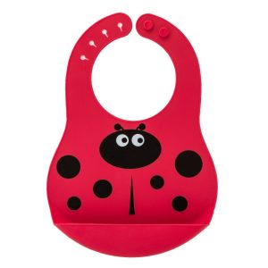 Babero Silicona Ñam Mariquita Alimentacion y Lactancia - La Cesta Mágica