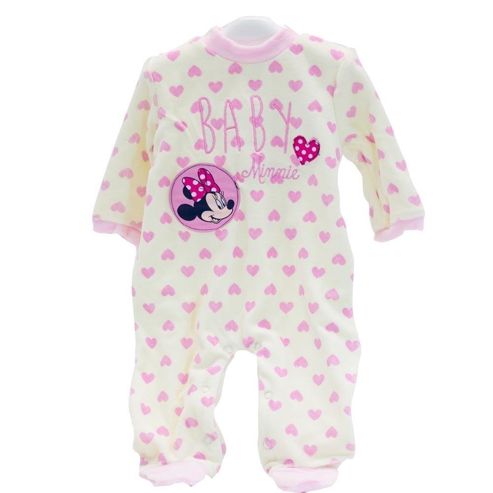 Pelele Tundosado Disney Minnie Rosa Ropa Bebé - La Cesta Mágica
