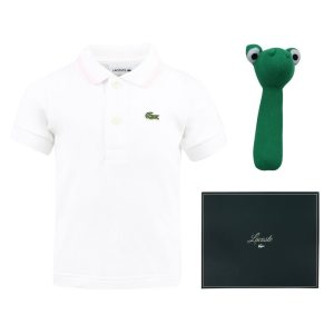 Polo para bebé con cuello y sonajero LACOSTE Ropa Bebé - La Cesta Mágica
