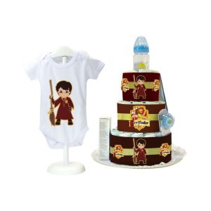 Tarta de Pañales Harry Potter - Principe Tartas de Pañales - La Cesta Mágica