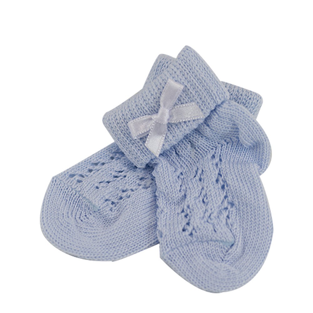 Calcetines clásicos tipo patucos-celeste Solo Stock - La Cesta Mágica