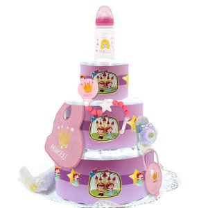 Tarta de Pañales Princesa Deluxe Tartas de Pañales - La Cesta Mágica