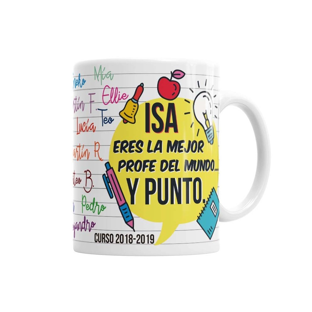 Taza Mejor Profe y Punto - Alumnos Tazas - La Cesta Mágica