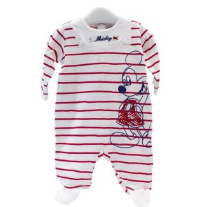 Pelele Algodon Rayas Mickey Ropa Bebé - La Cesta Mágica