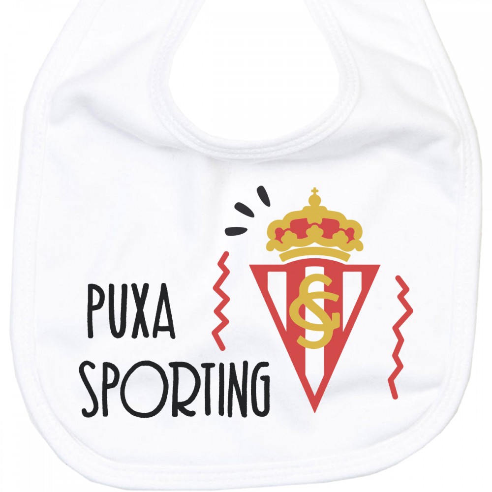 Babero Puxa Sporting de Gijón para bebé baberos - La Cesta Mágica