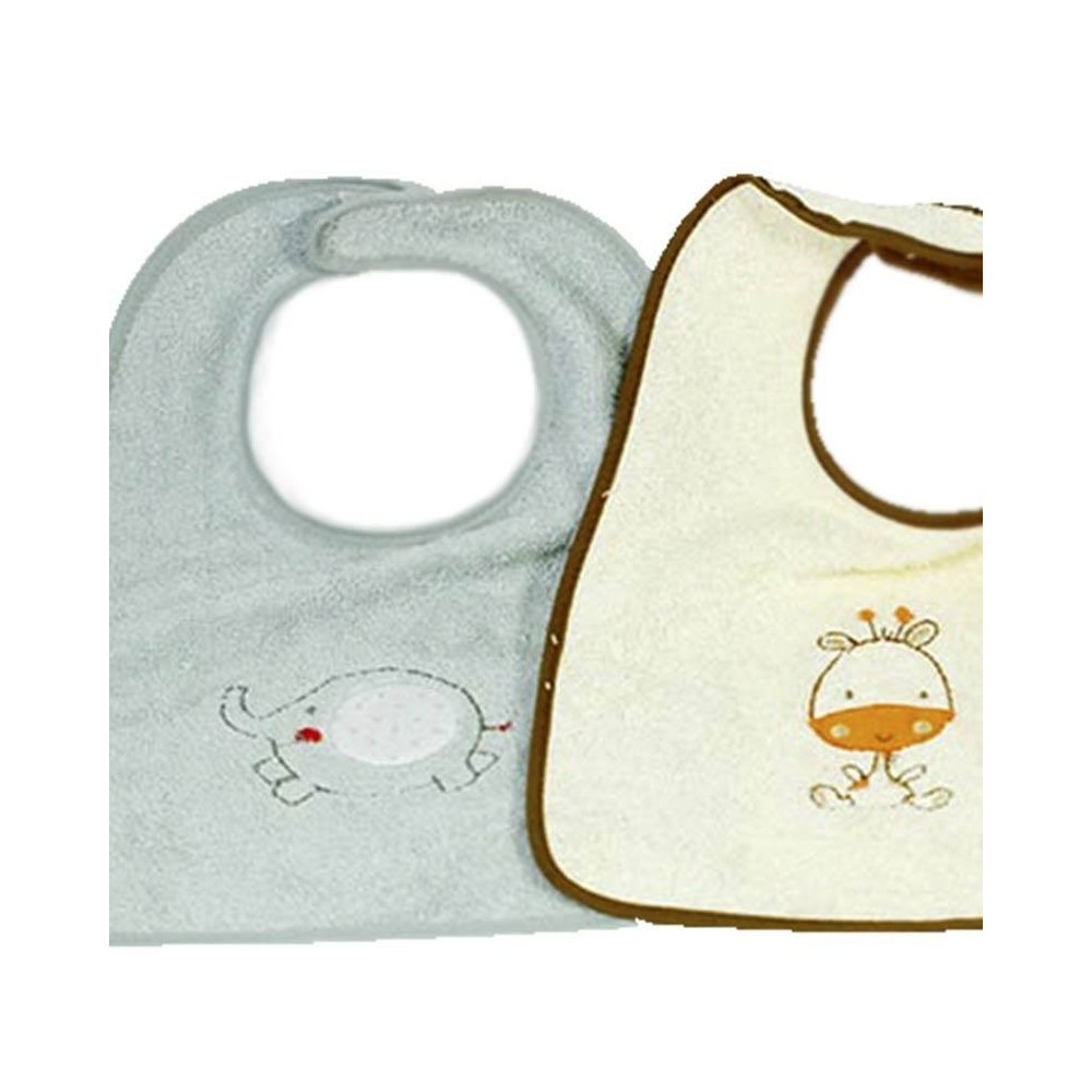 Babero con Dibujo Bordado Pequeño-ROSA Solo Stock - La Cesta Mágica
