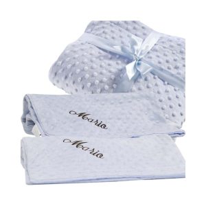 Manta Para bebé Bordada con nombre-AZUL De Paseo - La Cesta Mágica