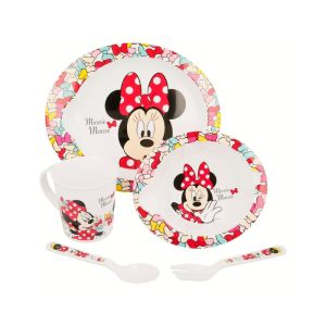 Vajilla Micro 5 piezas Minnie Alimentacion y Lactancia - La Cesta Mágica