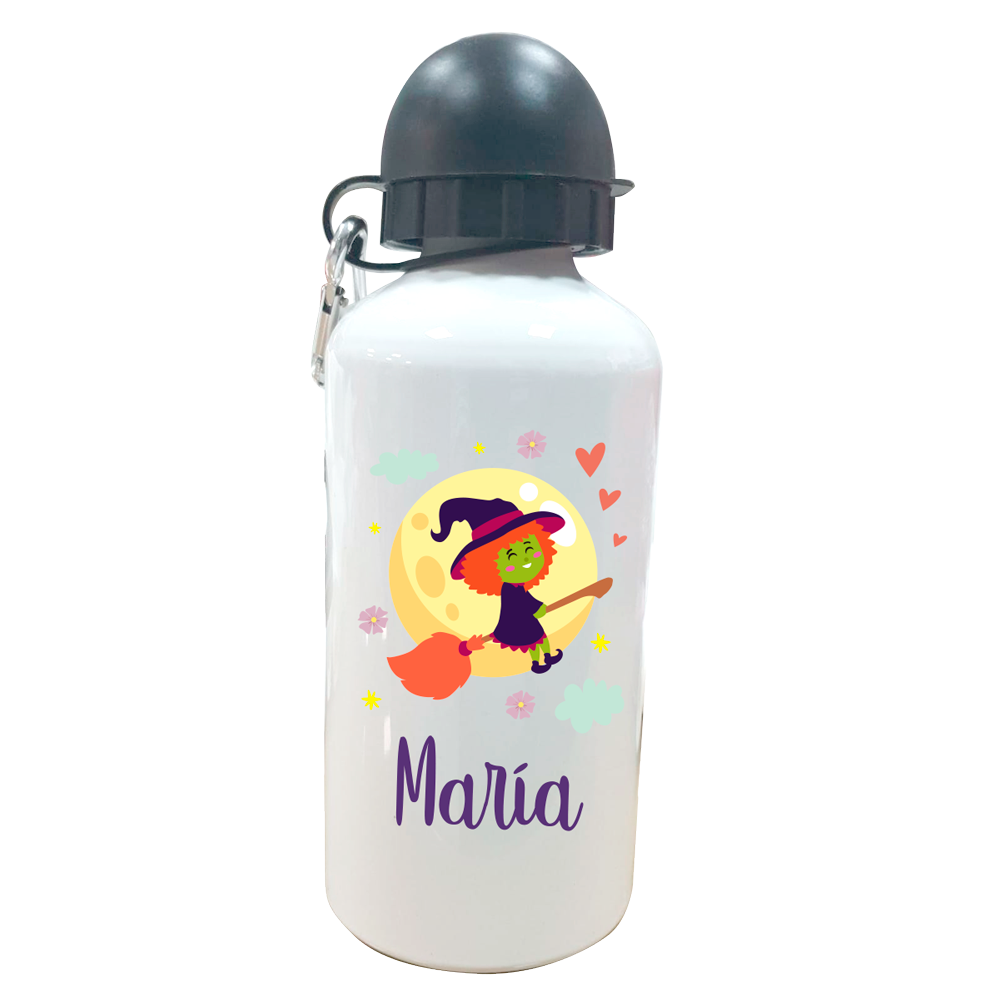 Botella Personalizada Brujita Botellas aluminio - La Cesta Mágica