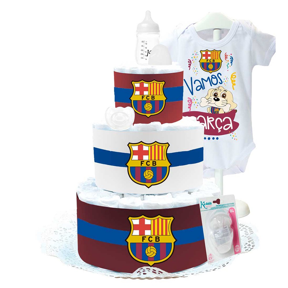 Tarta de Pañales FC Barcelona I Tartas de Pañales - La Cesta Mágica