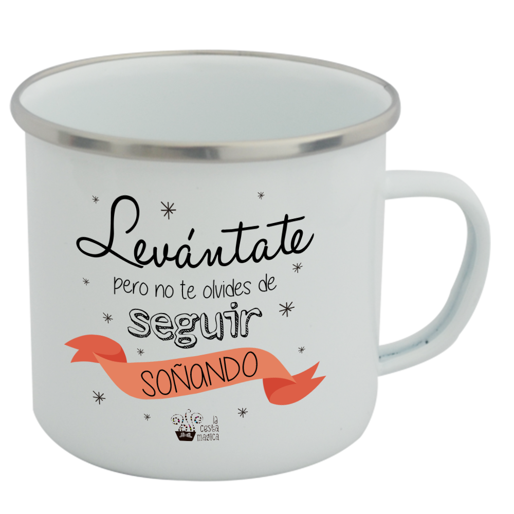 Taza Vintage Levántate Tazas Vintage - La Cesta Mágica