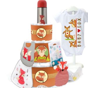 Tarta de Pañales Unisex Foxy - Deluxe sin stock - La Cesta Mágica