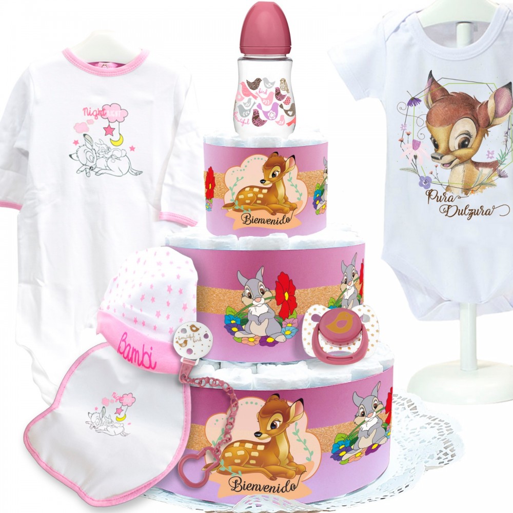 Tarta de Pañales Bambi Tartas de Pañales - La Cesta Mágica