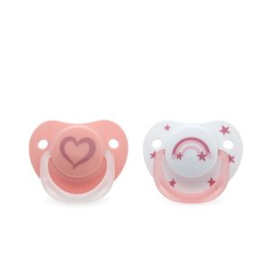 Pack Chupetes Corazón y Arcoiris Kiokids Alimentacion y Lactancia - La Cesta Mágica