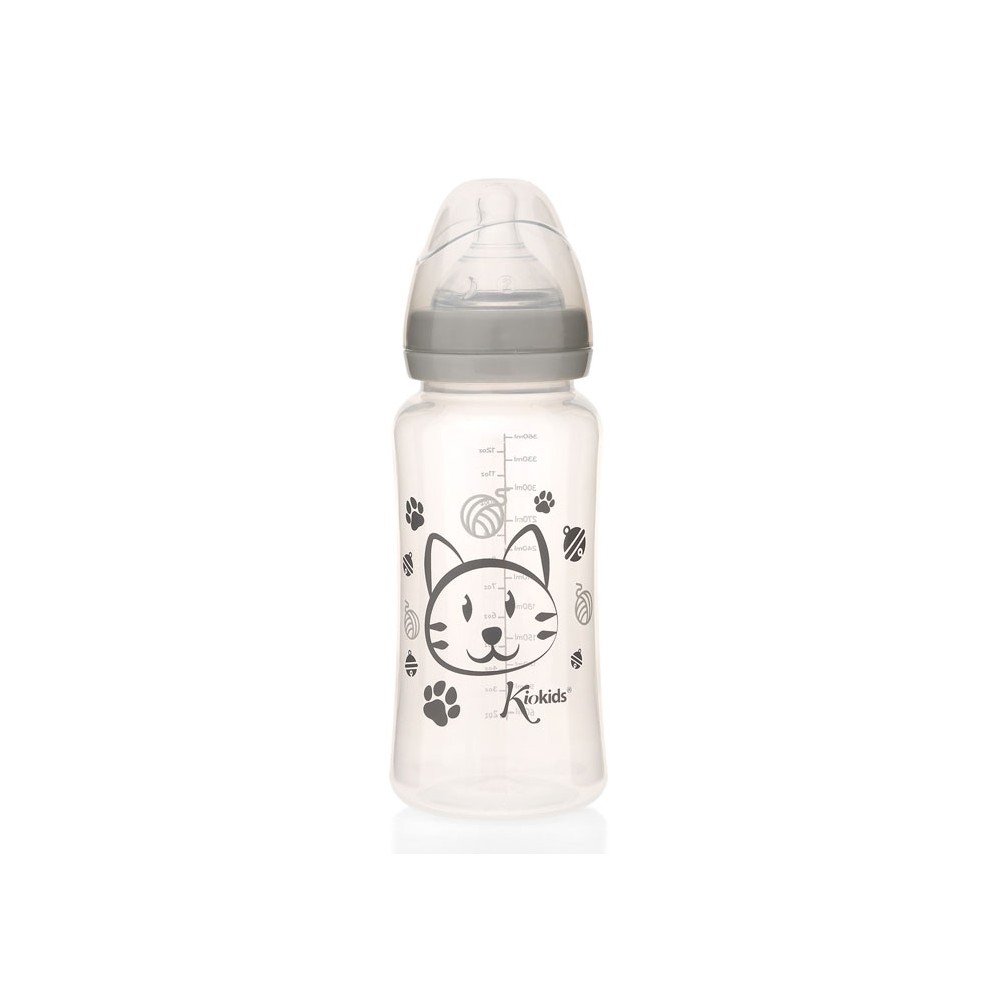 Biberón Gato 360ml Kiokids Alimentacion y Lactancia - La Cesta Mágica