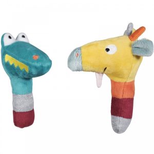 Pack Sonajeros Croco y Girafe Peluches y Mas - La Cesta Mágica