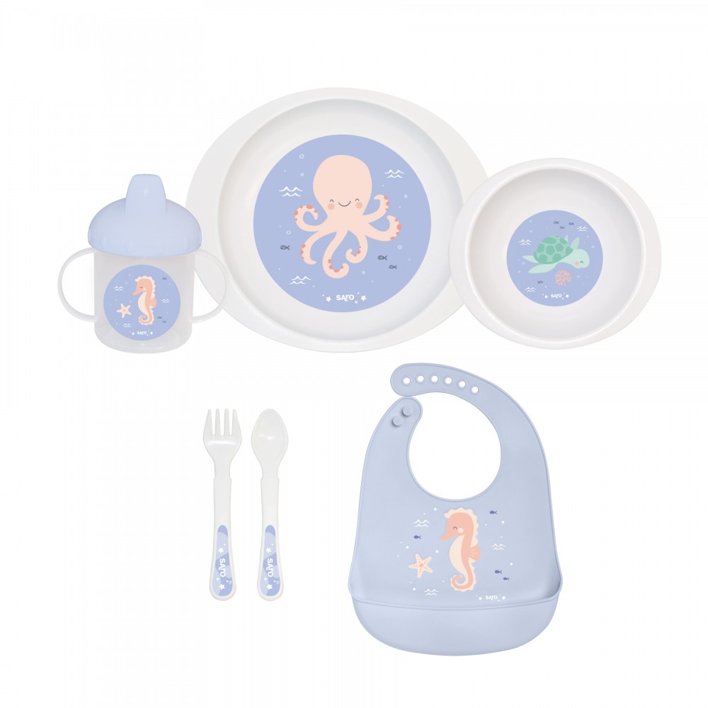 Vajilla 6 piezas Ocean life Alimentacion y Lactancia - La Cesta Mágica