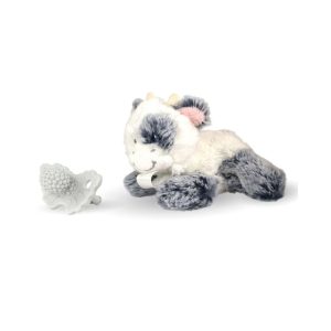 Peluche Vaquita + Sujeta Chupete Mordedor Blanco RaZbuddy Alimentacion y Lactancia - La Cesta Mágica