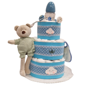 Tarta de Pañales Clasica Niño Tartas de Pañales - La Cesta Mágica