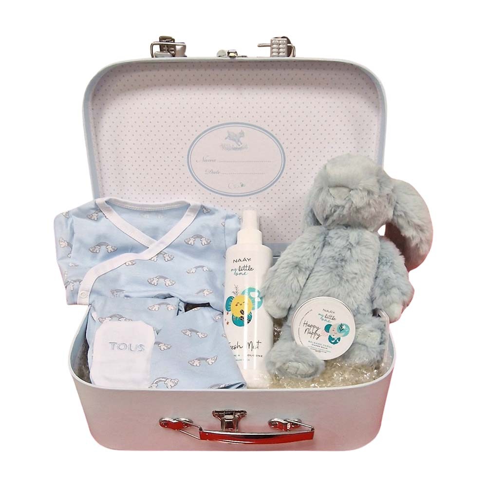 Cesta Bebé Maleta Conejo mini Canastillas para bebes - La Cesta Mágica